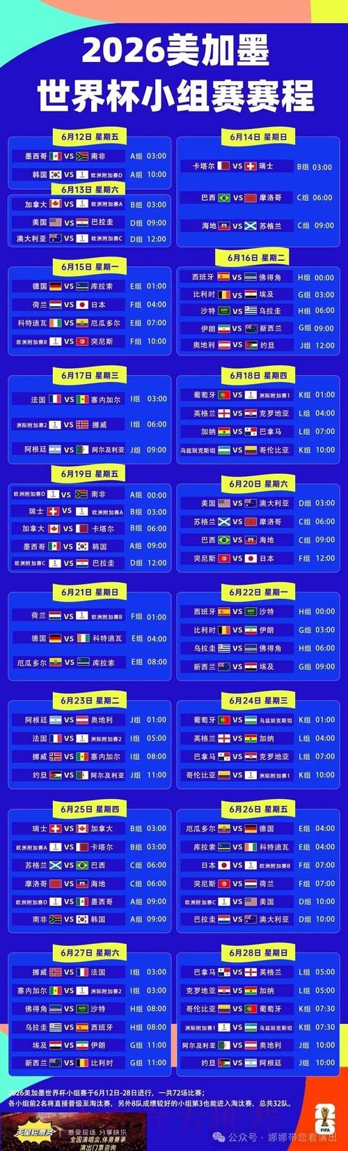 2026世界杯每日赛程官方发布赛事详情怎么查 2026世界杯每日赛程官方发布赛事详情怎么查